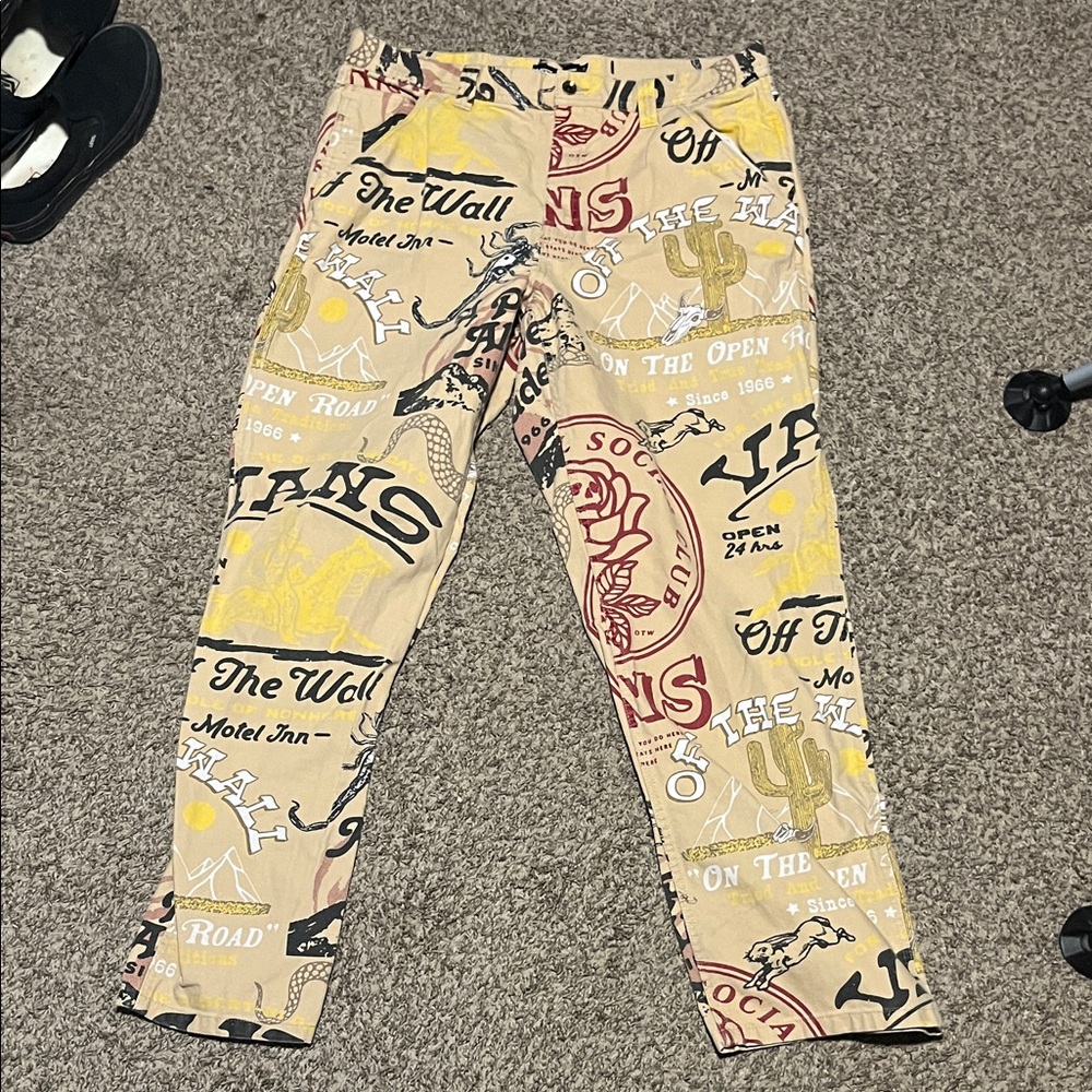 Vans Kids Beige Graphic Print Jeans